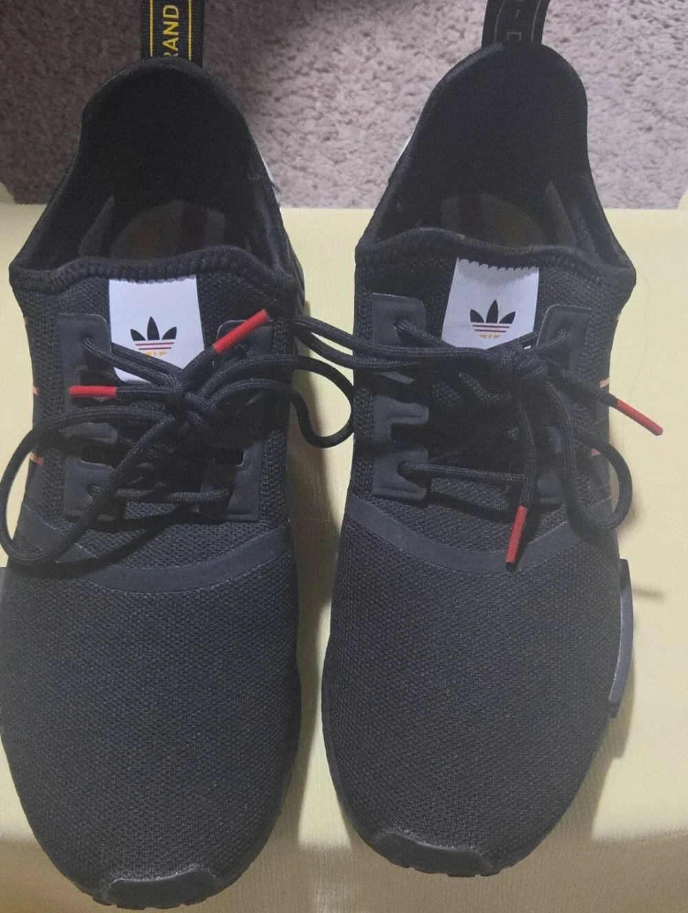 adidas Black Sneakers with Red Lace Tips